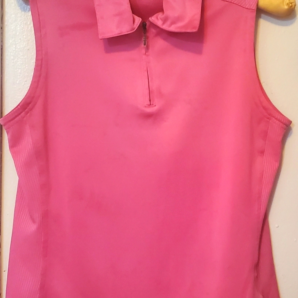 Ladies Adidas ClimaCool Front Zip Collared Tank Top